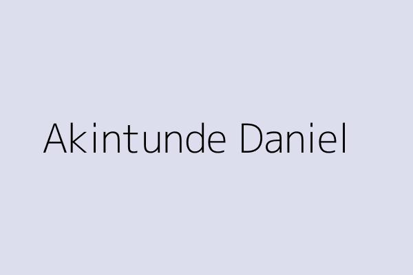 Akintunde Daniel 